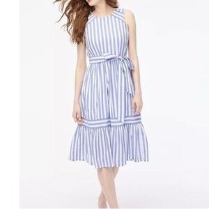 JCrew White and Blue Striped Mini Dress Size 2
